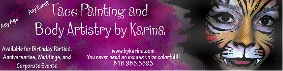 By Karina, Westlake Village face painting and body artistry