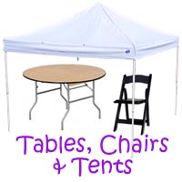 Santa Clarita chair rentals, Santa Clarita tables and chairs