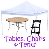 Downey chair rentals, Downey tables and chairs