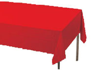 red rectangular table cover