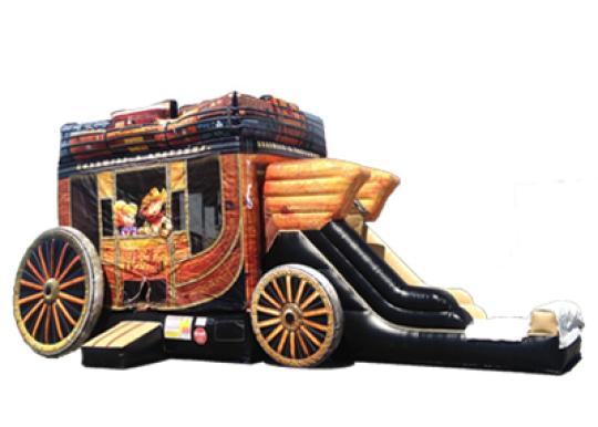 western themed inflatable, stagecoach inflatable rental