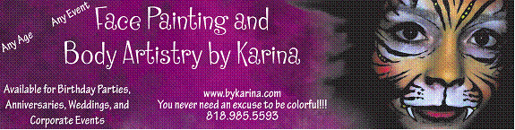 By Karina, Sylmar face painting and body artistry