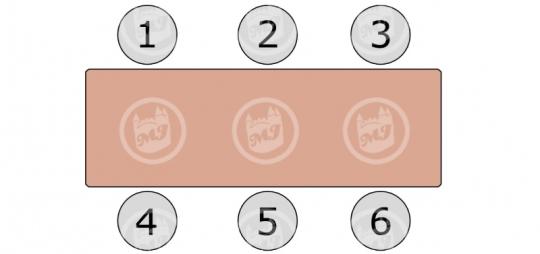 6 foot table Seating Chart