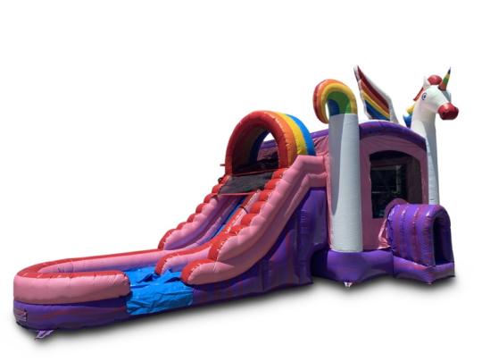 rent Large 5in1 Unicorn Combo Waterslide Dual Lane