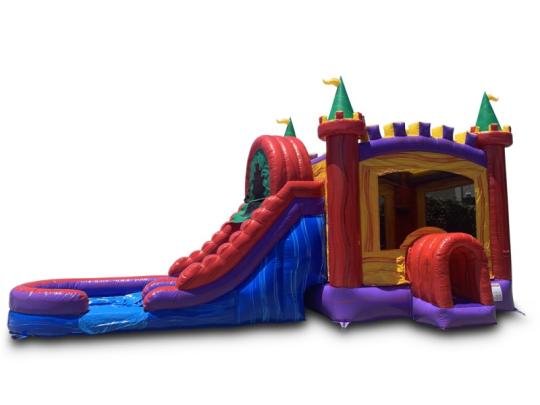 large 5in1 castle combo waterslide