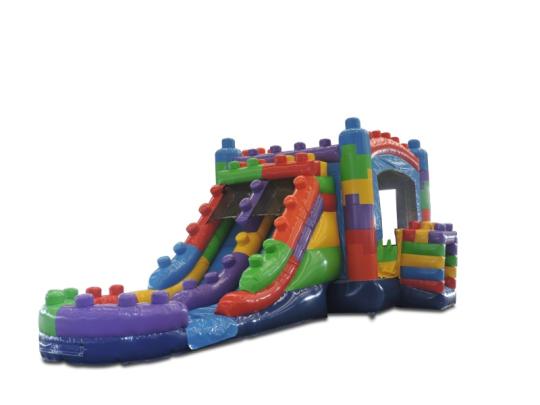 Large 5in1 Blocks Combo Waterslide Dual Lane